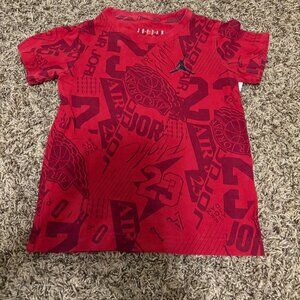Jordan Red Graphic T Shirt Boy Medium 5-6 Short Sleeve 100% Cotton 23 Air Jordan